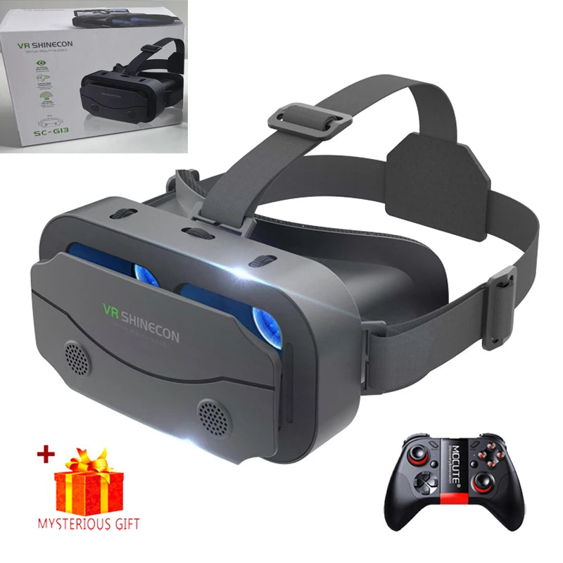 VR Glasses 3D Virtual Reality Headset Devices Helmet Lenses Goggles Smart for Smartphones Phone Cell Mobile Game Viar Viewer Set